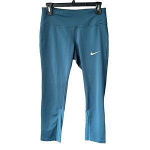 Nike Dri-fit Women’s Cropped Running Legging Teal Blue Size S